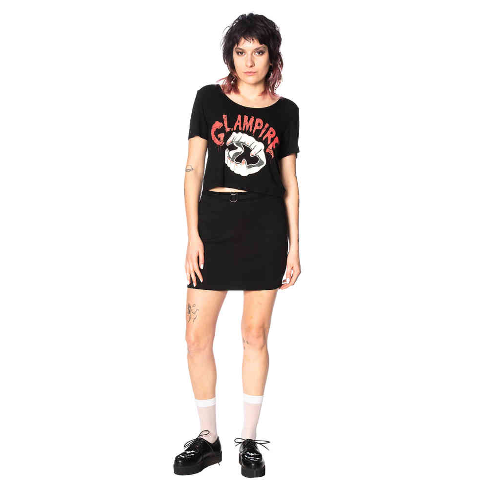 Banned - O RING DENIM Rok - Zwart